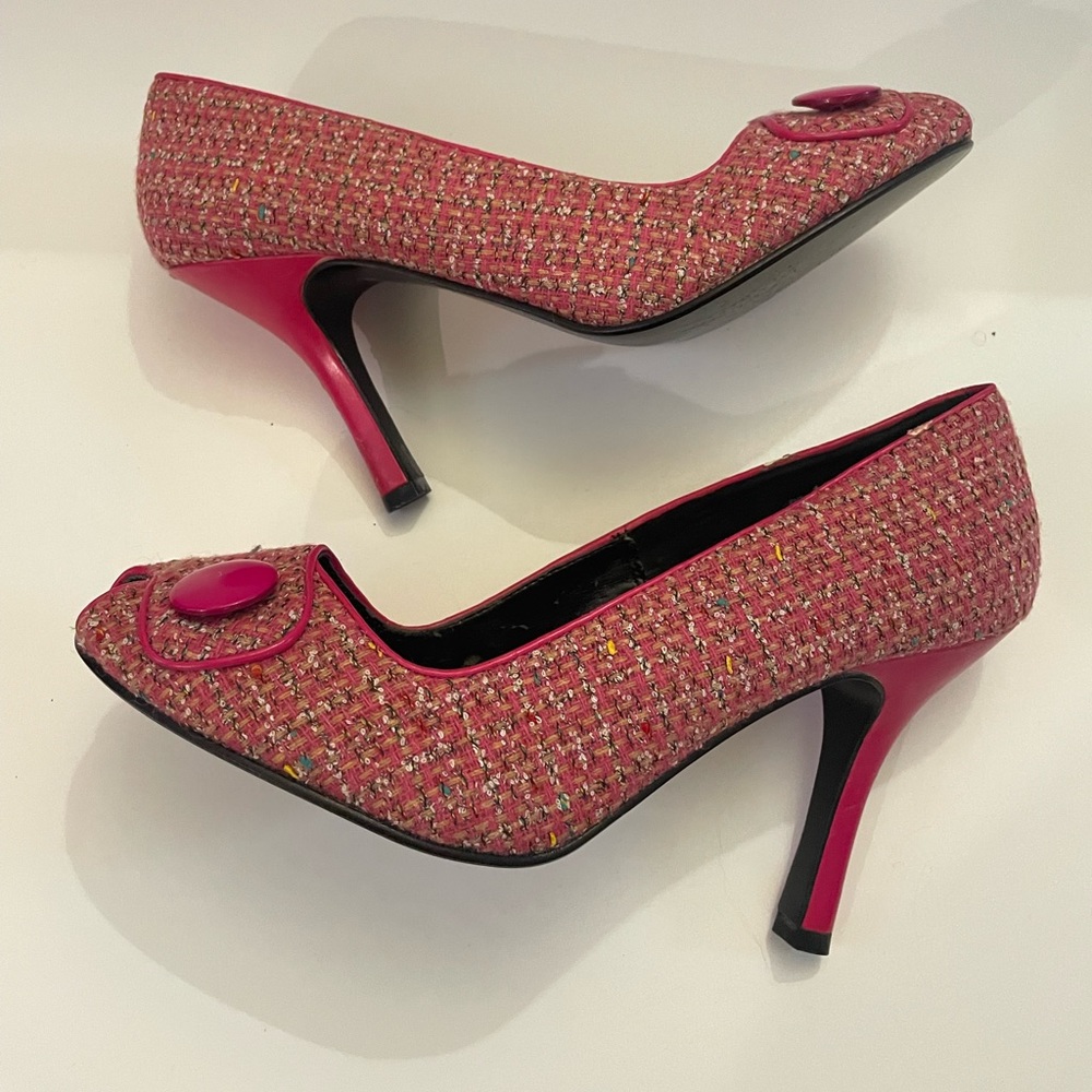 Chinese Laundry Womens Size 10M Pink Pattern Peep Toe Heels